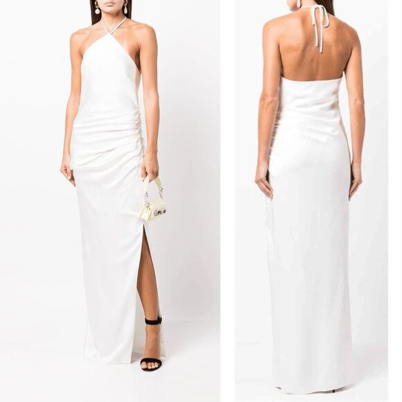 New! Johnathon Simkhai White Hansel Stretch-Satin Dress Size 8 - 41270 - Picture 1 of 10